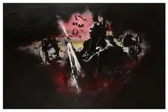 Untitled by James Starr, mixed media on canvas, offered Aug 2023