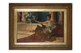 AFTER CONRAD KIESEL Mandolin Player initialled E by E. T., oil on canvas, offered Aug 2023