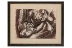 Untitled by Aidron Duckworth, charcoal on paper, offered Aug 2023