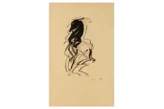 Untitled by Sunil Das, charcoal, offered Jul 2023