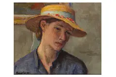 Untitled by Robert Brackman, oil on canvas, offered Jul 2023