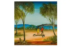 Untitled by Pro Hart, oil on board, offered Jul 2023