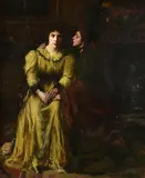 A shared confidence by Thomas Edwin Mostyn, oil, sold May 2022