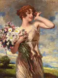 The summer by Leopold Schmutzler, oil, sold May 2022