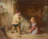 The favourite by George Bernard O'Neill, oil, sold May 2022