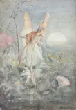 A tiptoeing fairy queen by John Anster Fitzgerald, watercolor, sold May 2022