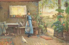 An australian kitchen by Florence Fitzgerald, Watercolour and bodycolour, sold May 2022