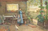 An australian kitchen by Florence Fitzgerald, Watercolour and bodycolour, sold May 2022