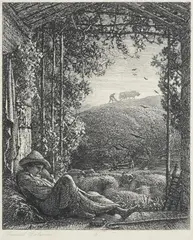 The sleeping shepherd by Samuel Palmer, Etching Club in, sold May 2022