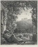 The sleeping shepherd by Samuel Palmer, Etching Club in, sold May 2022
