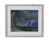 Picturesque landscape by Marjorie Sherlock, oil, sold May 2022