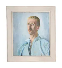 Self-portrait by Henry Rayner, oil, sold May 2022