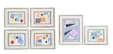 Six abstract forms in colours by Julie McLennan, oil, sold May 2022