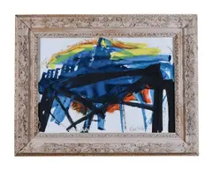 Abstract composition by Ed Smith, oil, sold May 2022