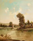 A river landscape by Alfred H. Vickers, Oil on canvas, sold May 2022