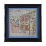 A design for a theatre box by Pierre-josse Perrot, ink and watercolourInscribed, sold May 2022