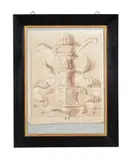 Architectural elements from the antique by Henry Bailey, watercolor, sold May 2022