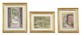 The roman camp at collander by Kate Barnard, Watercolour; A country garden pond, Watercolour, Various sizes, offered May 2022