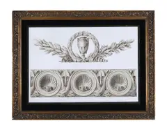 STUDY FOR NEO-CLASSICAL ORNAMENTSPen by Henry Bailey, 1835, ink and washSigned, sold May 2022