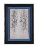 Hunting motifs and trophies by François Antoine Vassé, Pencil, pen and ink with pink washes43 x, sold May 2022