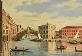 Rialto bridge by Alberto Terrini, Oil on board, offered Apr 2022