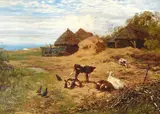Scottish farmstead by Thomas James Lloyd, 1877, Oil on canvas, offered Apr 2022