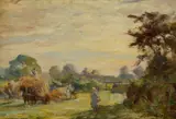 The haycart by William Greaves, Oil on board, offered Apr 2022