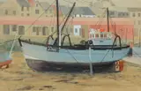Low tide in the harbour, suffolk by Walter Kemsley, Watercolour, offered Apr 2022