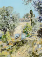 Passage provençale by Gabriel Deschamps, Oil on canvas, sold Apr 2022