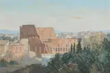The colosseum by Charles Cundall, Oil on panel, sold Apr 2022