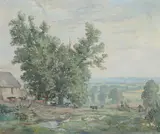 Long crendon, buckinghamshire by Charles Cundall, Oil on canvas, offered Apr 2022