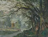 Near hawnby by Charles Cundall, Oil on canvas Artist's label attached, offered Apr 2022