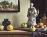 Still life by Christopher Cawthorn, Oil on canvas, sold Apr 2022