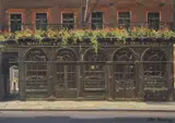 Berry bros. & rudd ltd., wine merchants, london by Julian Barrow, 1981, Oil on canvas, sold Apr 2022