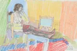 Nude and cavalier boots by John Bratby, pastel and graphite, offered Apr 2022