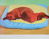 Dog painting 43 by David Hockney, oil, sold Apr 2022