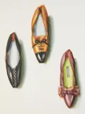 Shoes by Lisa Milroy, Oil on canvas laid down to canvas-board, offered Apr 2022