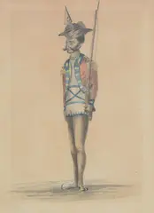Indian soldier by Hubert Cornish, Pencil and watercolour, offered Apr 2022