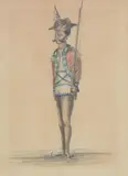 Indian soldier by Hubert Cornish, Pencil and watercolour, offered Apr 2022