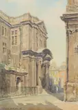 Old ashmolean by Wilfrid Rene Wood, Watercolour and pencil, offered Apr 2022