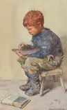 The dunce by John Henry Henshall, Watercolour Indistinctly signed, sold Apr 2022