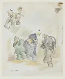 Etudes d'hommes by Jules Pascin, 1915, Ink and watercolour, offered Apr 2022