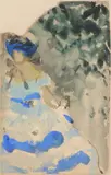 Woman in a blue gown by Léon Bakst, Watercolour and gouache, offered Apr 2022