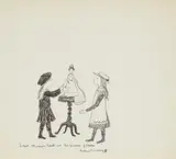 Letting marion look at the queen of sheba by Helen Bradley, Pencil and ink, offered Apr 2022