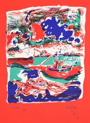 Tenby by Philip Sutton, Lithograph, offered Apr 2022