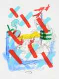 The boat with the happy couple by Ghada Amer, Screenprint with hand-colouring, offered Apr 2022