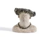 Mermaid bust wearing a green necklace by Victoria Atkinson, Plaster, sold Apr 2022