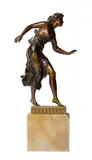 A lacquered bronze figure of 'the hoop dancer' by Georges Morin, BRONZE, sold Apr 2022