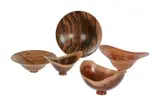 A group of five various turned wood footed bowls by Bert Marsh, sculpture, offered Apr 2022