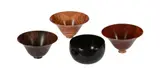 A GROUP OF FOUR TURNED WOOD BOWLS Each signed to underside 15.5cm diameter and smallerProvenance: Purchased from the woodturner, April 2001 by Bert Marsh, sculpture, offered Apr 2022
